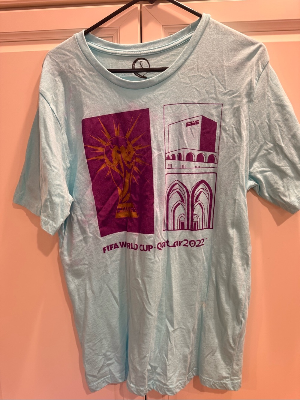 Men's Light Blue FIFA World Cup Qatar 2022 Graphic Tee